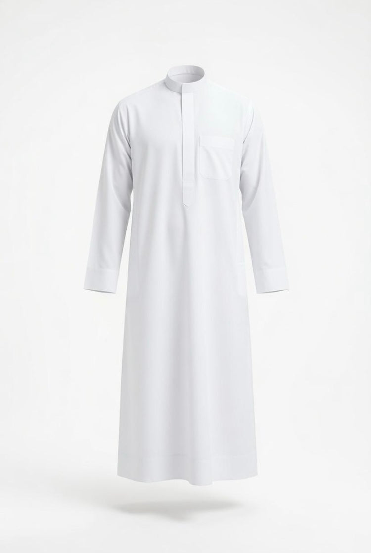 Qamis blanc homme manches longues