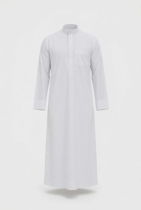 Qamis blanc homme manches longues